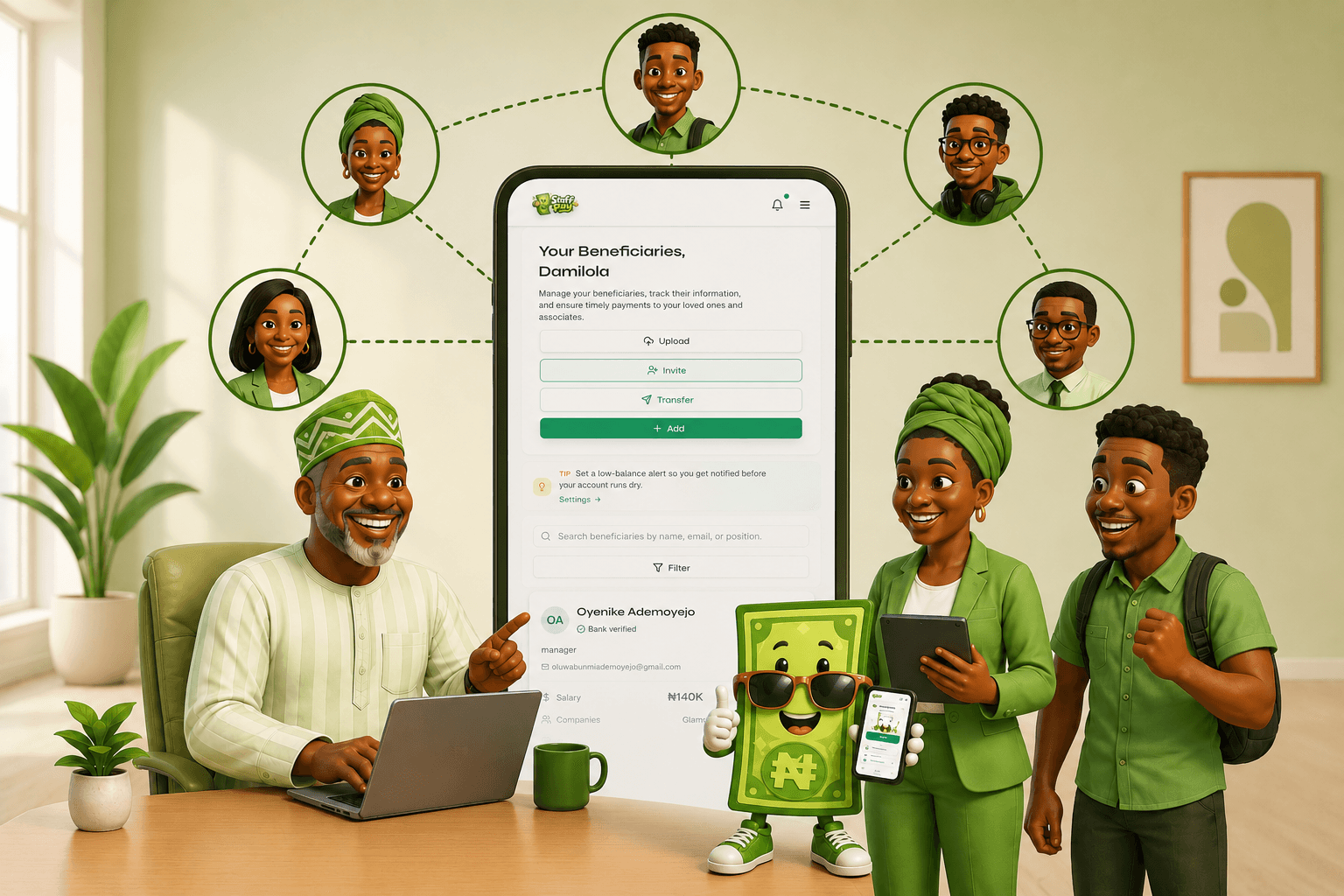Manage Beneficiaries - Staff Pay